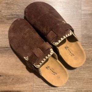 Seychelles Chocolate Brown Suede Slip-On Mules